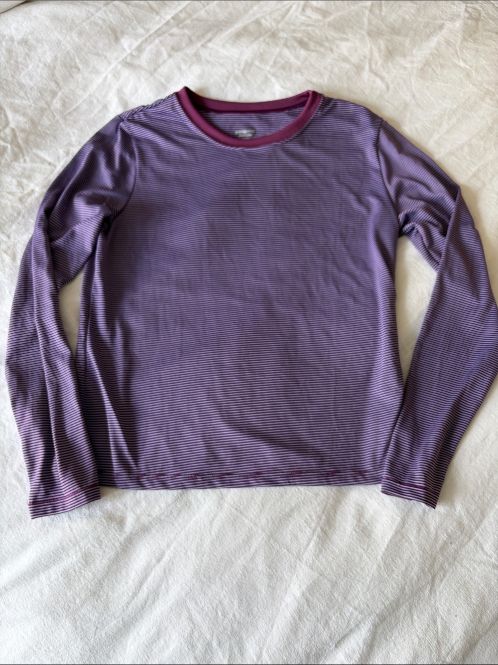 Patagonia Women's Purple Striped Capilene Long Sleeve Size M